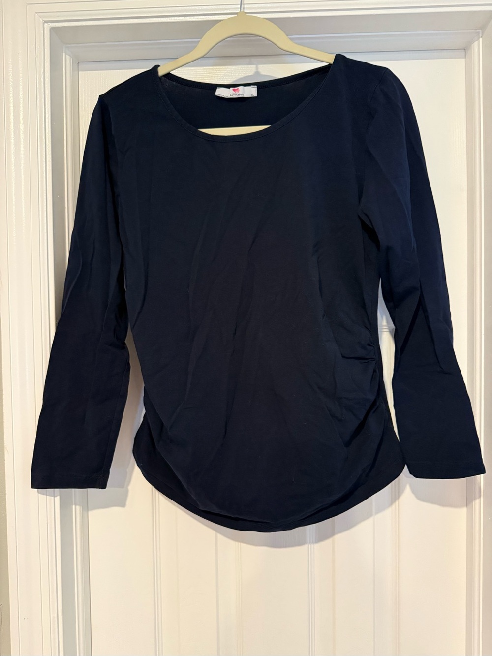 Women’s Maternity‎ Navy Long-Sleeve Scoop Neck Top by Luvmabelly size XL